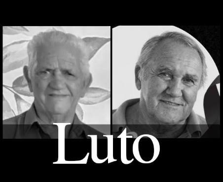 Montagem em preto e branco com as fotos de Olavo Ribeiro e José Carlos Silva, lado a lado, e sobre fundo preto. Abaixo das fotos, a palavra "luto" em branco.